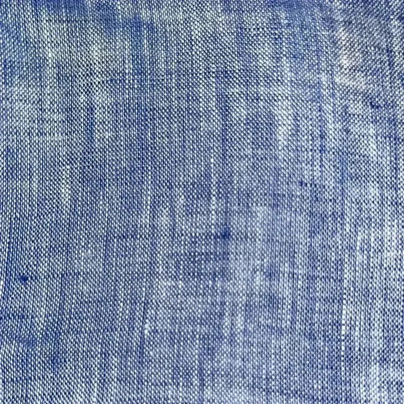 Recognition 100% Linen Mens Blue button down short sleeve shirt ❤️ - Picture 7 of 8